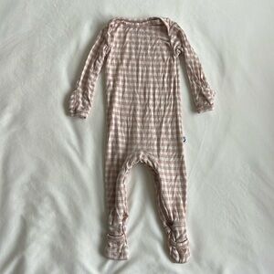 Gunamuna convertible pajama footie in pink gingham- size 0-3 months - so soft!